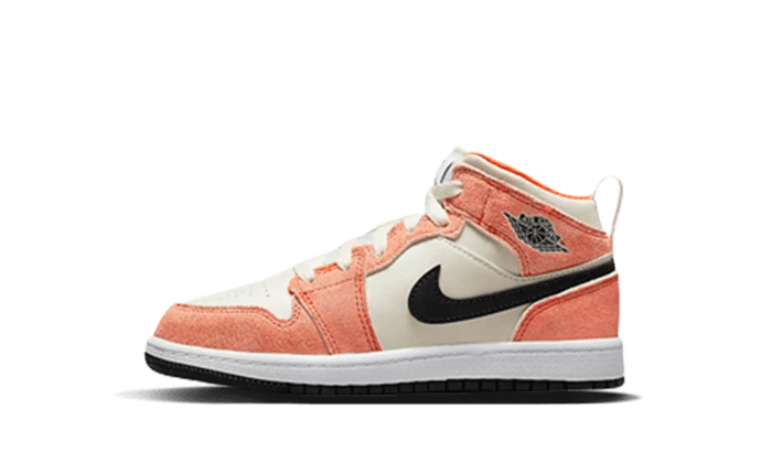 Air Jordan 1 Mid Se Orange Suede Enfant Ps