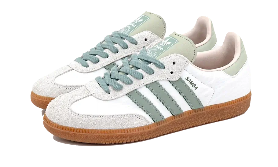 Adidas Samba OG Cloud White Silver Green